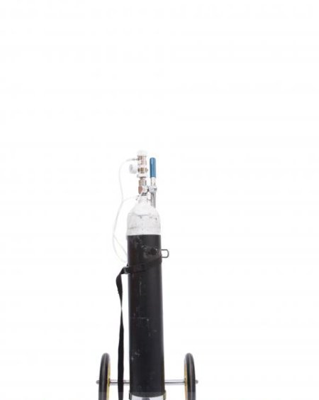 Period black metal oxygen tank